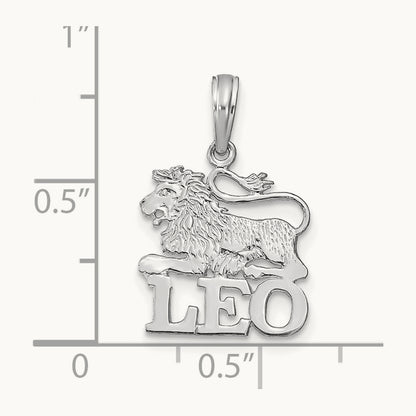 LEO Zodiac Charm — 14K White Gold
