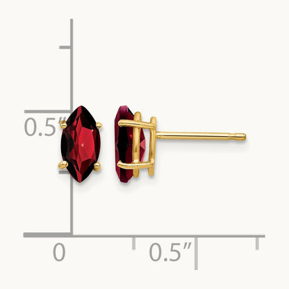 8x4mm Marquise Garnet earring, 14K