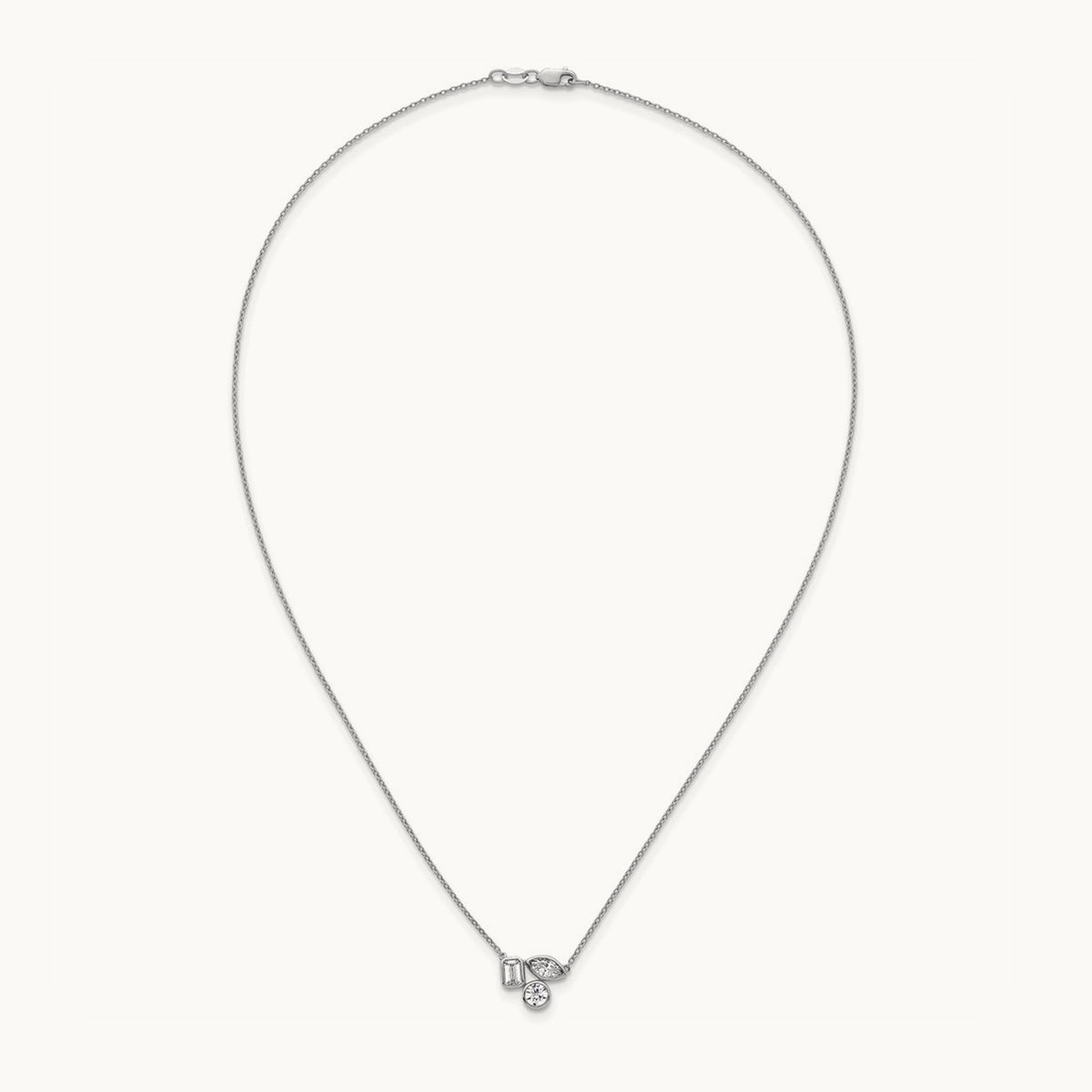 3 Stone Necklace, 1.00 ct tw Lab-Grown Diamond