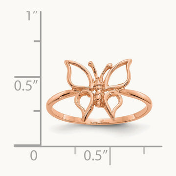 Polished Butterfly Ring, 14K Rose Gold