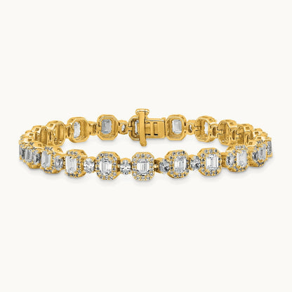 Fashion Tennis Bracelet, 8.00 ct tw Lab-Grown Diamond — 14K Yellow Gold