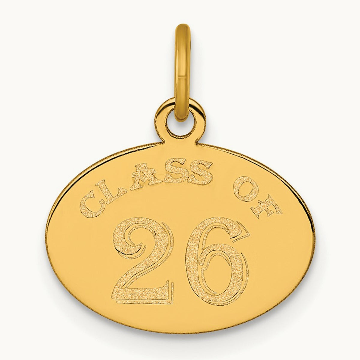 Polished Oval CLASS OF 2026 Charm, 14K