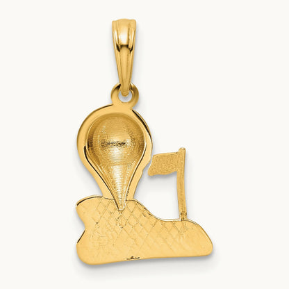 Solid Polished Golfing Charm, 14K