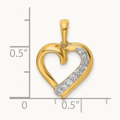 1/10ct. Diamond Heart Pendant, 14K