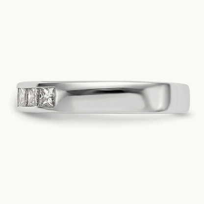 7-Stone Diamond Channel Band, 14K White Gold