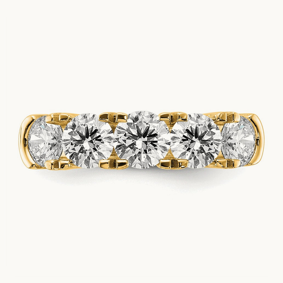 5 Stone Band, 1.75-3.25 ct tw Lab-Grown Diamond — 1 3/4 ct, 14K Yellow Gold
