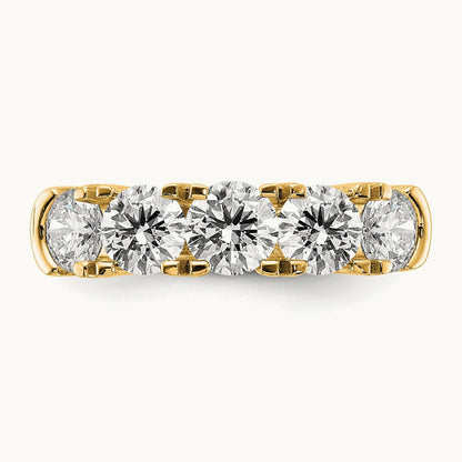 5 Stone Band, 1.75-3.25 ct tw Lab-Grown Diamond — 1 3/4 ct, 14K Yellow Gold