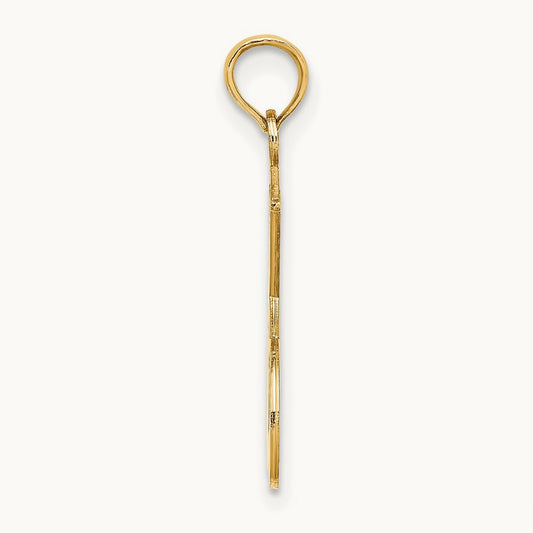 Double Tennis Racket w/ Ball Charm, 14K