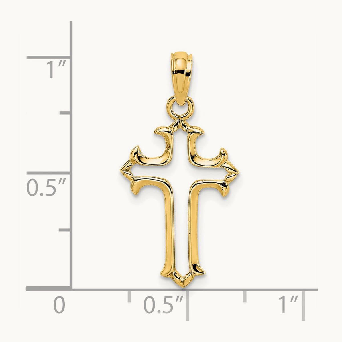 Cut-Out Cross Charm, 14K