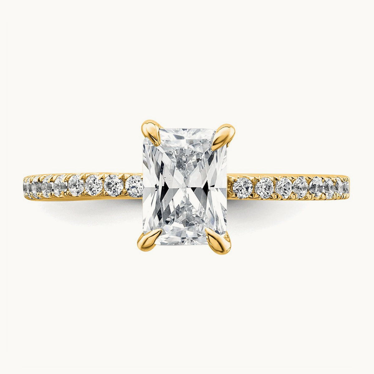 Solitaire with Flair Engagement Ring, 1.25-2.25 ct tw Lab-Grown Diamond — 1 1/3 ct, VS/SI (Great), 14K Yellow Gold