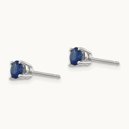 Sapphire Earrings, 14K White Gold