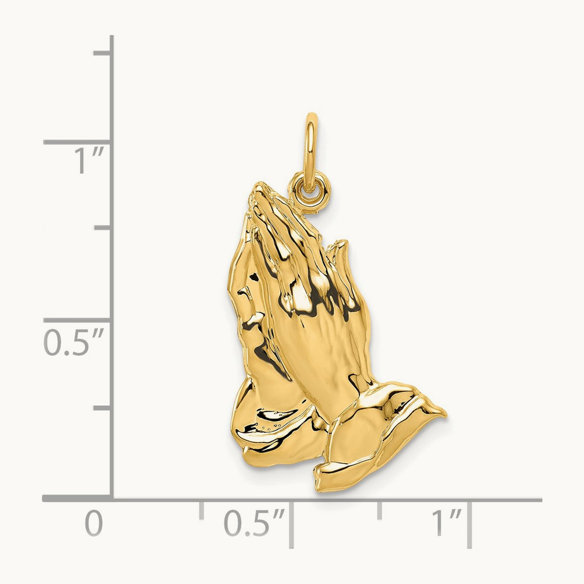 Praying Hands Pendant — 14K Yellow Gold