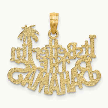 ITS BETTER IN THE BAHAMAS Charm, 14K
