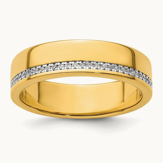 IBGoodman Men's Polished Diamond Row Ring, 14K