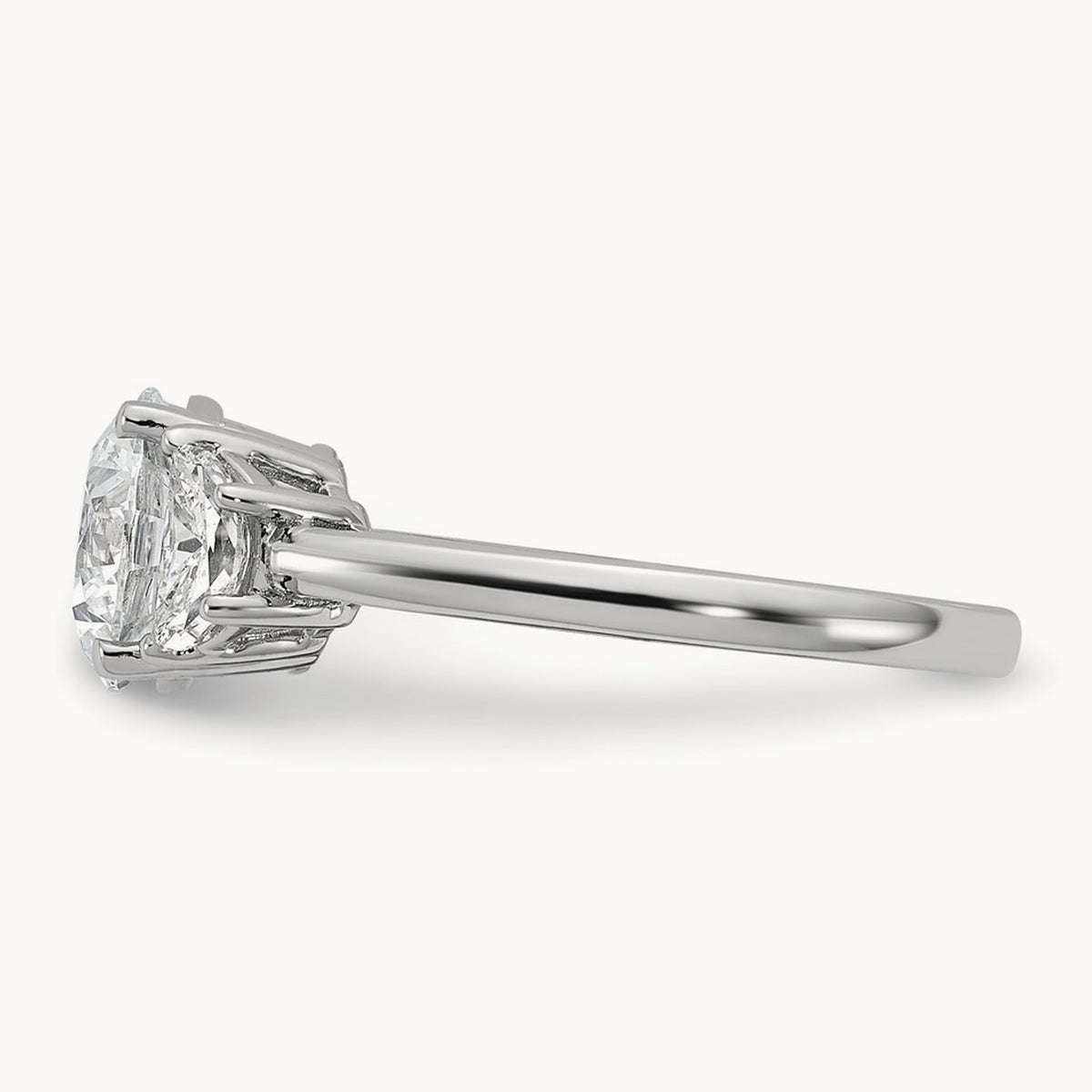 Round 3 Stone Engagement Ring, 1.25-4.00 ct tw Lab-Grown Diamond — 2 1/2 ct, 14K White Gold