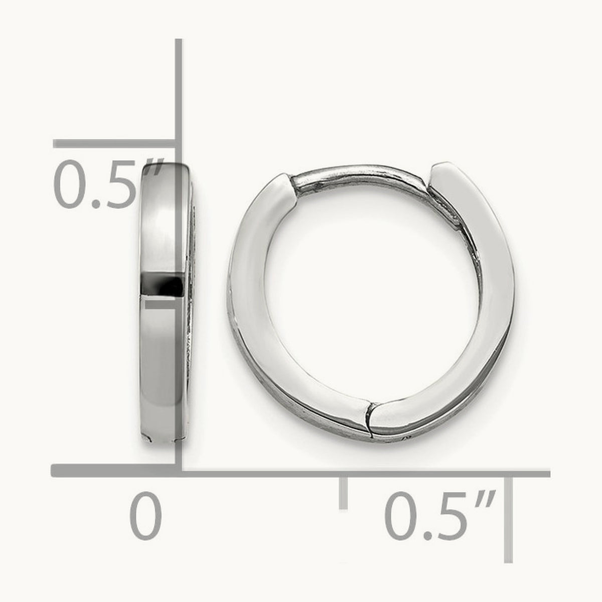 Round Hinged Hoop Earrings, 14K White Gold