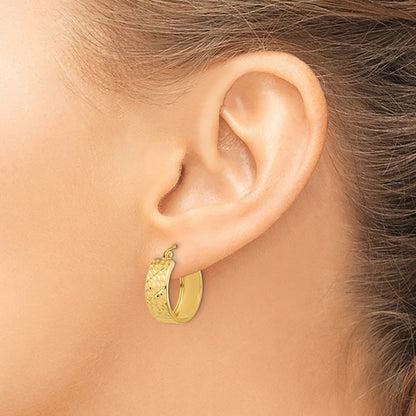 Diamond-cut Hoop Earrings — 14K Yellow Gold