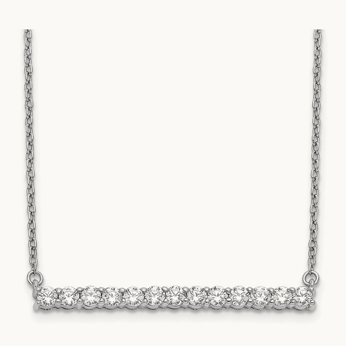 Diamond Bar 18 inch Necklace — 14K White Gold, 0.65 ct