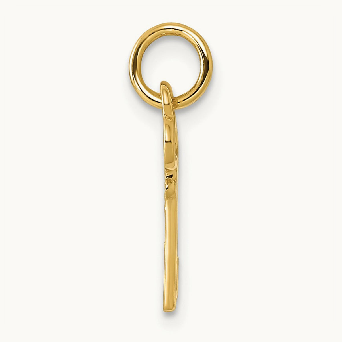 Key Initial Charm — 14K Yellow Gold, J