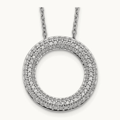 Diamond Circle 18 inch Necklace, 14K White Gold