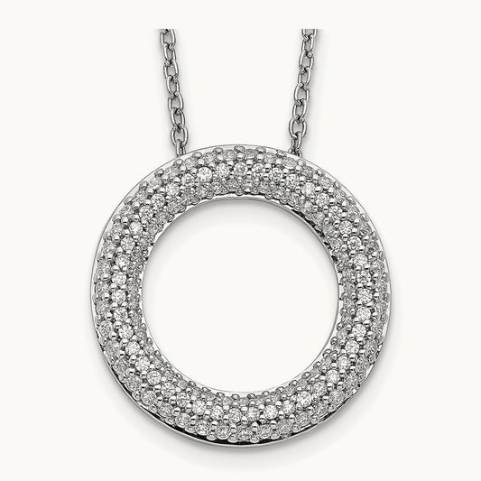 Diamond Circle 18 inch Necklace, 14K White Gold