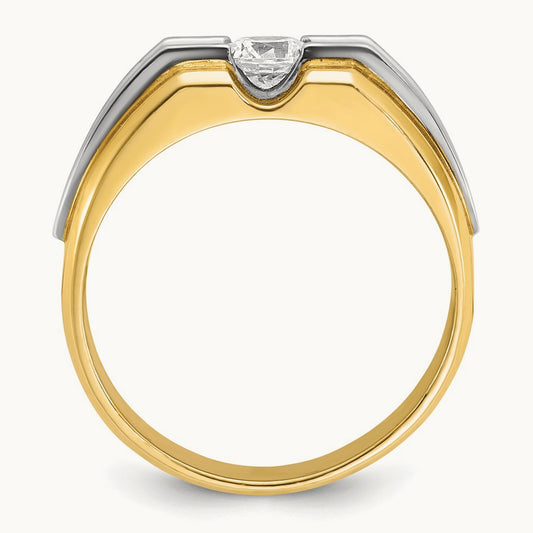IBGoodman Men's Diamond Complete Ring, 14K Two-tone