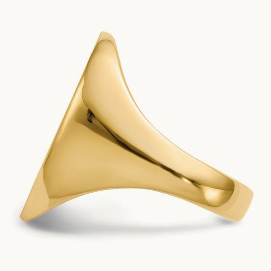 16.0 x21. Closed Back Mens Signet Ring, 5mm, 14K