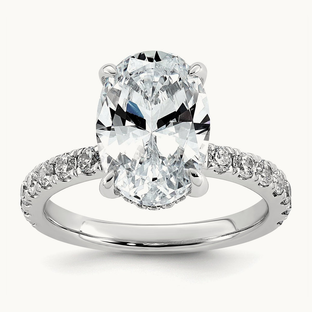 Oval Solitaire Engagement Ring, 1.25-4.50 ct tw Lab-Grown Diamond — 14K White Gold, 7 (3)