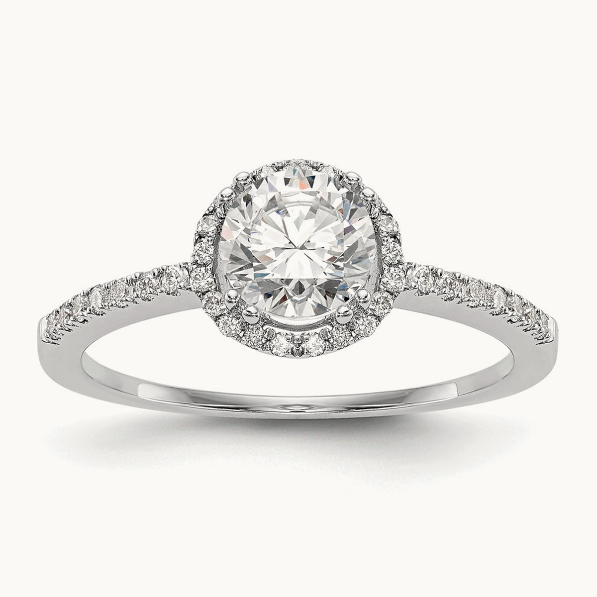 Round Semi-Mount Halo Engagement Ring, 0.15 ct tw