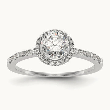 Round Semi-Mount Halo Engagement Ring, 0.15 ct tw