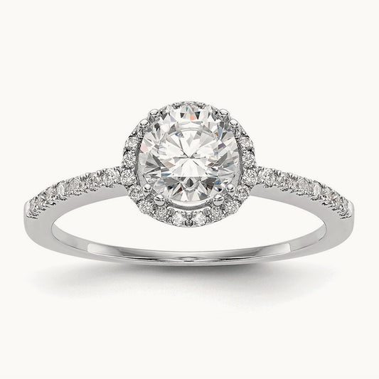 Round Semi-Mount Halo Engagement Ring, 0.15 ct tw