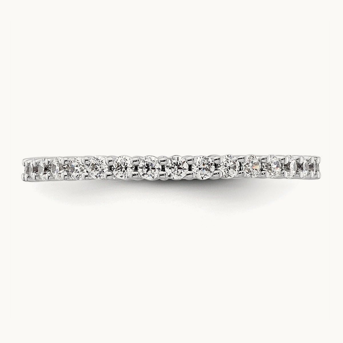Polished Shared Prong Diamond Eternity Band — 14K White Gold, 0.5 ct (2)