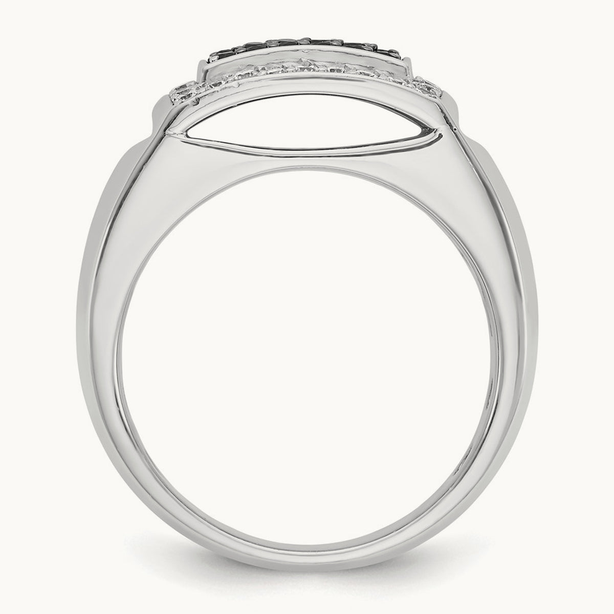 Black Rectangle Cluster Ring, 0.75 ct tw Lab-Grown Diamond