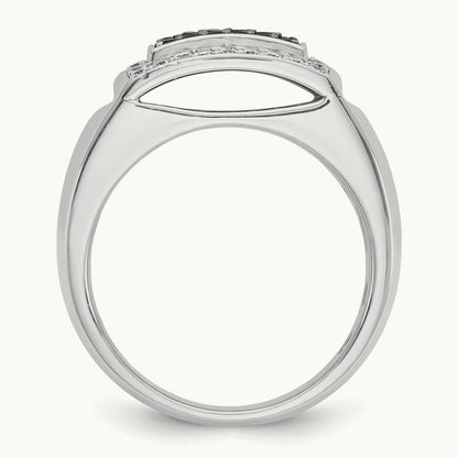 Black Rectangle Cluster Ring, 0.75 ct tw Lab-Grown Diamond
