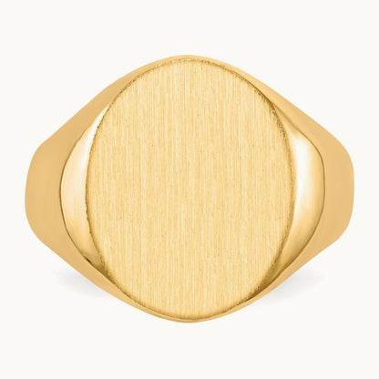 14.0x17. Closed Back Mens Signet Ring, 5mm, 14K