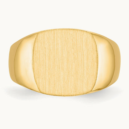 13.0x12. Closed Back Mens Signet Ring, 0mm, 14K