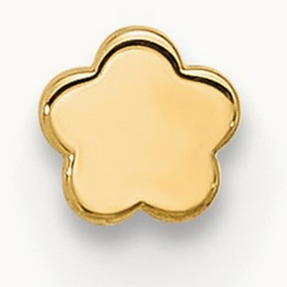 20 Gauge Polished Flower Nose Stud, 14K