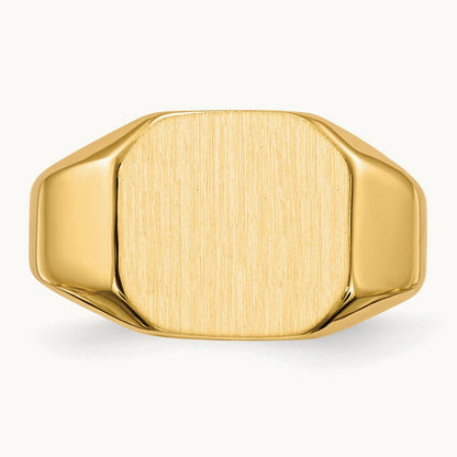 12.5x11. Closed Back Signet Ring, 0mm, 14K
