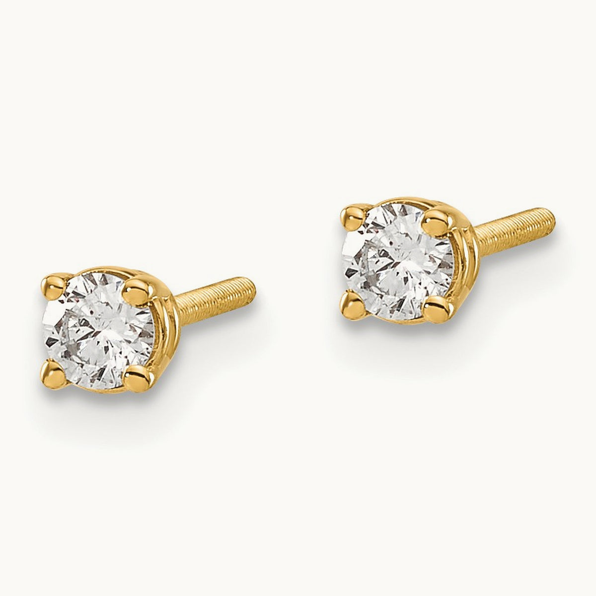 Round Diamond Stud Earrings — 14K Yellow Gold, 0.21 ct tw