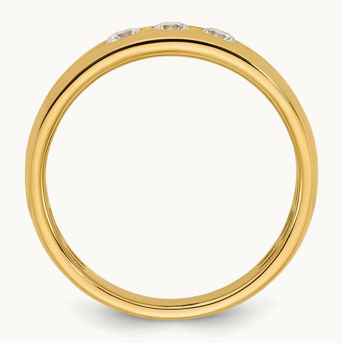 Setting: IB Goodman Men's Polished 3-Stone Diamond Ring Mounting, 14K Gold — 14K Yellow Gold