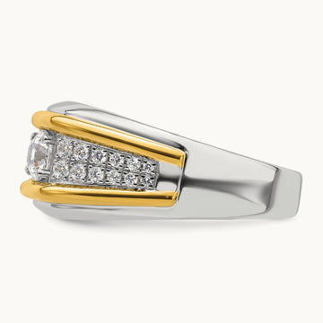 3 Stone Men's Ring, 0.50 ct tw Lab-Grown Diamond
