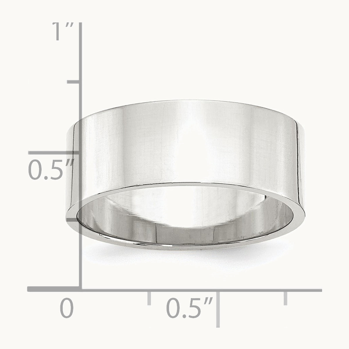 Sterling Silver 8mm Lightweight Flat Band