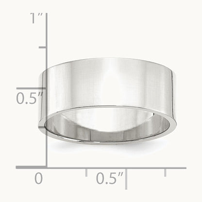 Sterling Silver 8mm Lightweight Flat Band