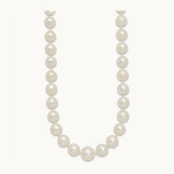 9.5- White Saltwater Cultured South Sea Graduated Pearl Necklace, 12mm, 14K