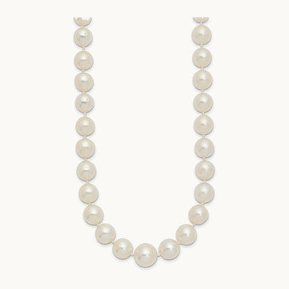 9.5- White Saltwater Cultured South Sea Graduated Pearl Necklace, 12mm, 14K