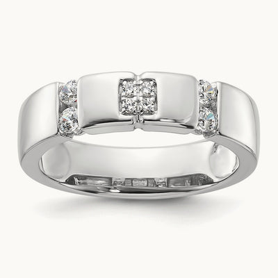 Square Womens Wedding Band, 0.20-0.25 ct tw