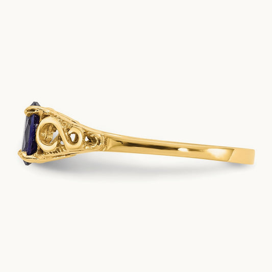 Madi K Synthetic Sapphire Spinel Ring, 14K