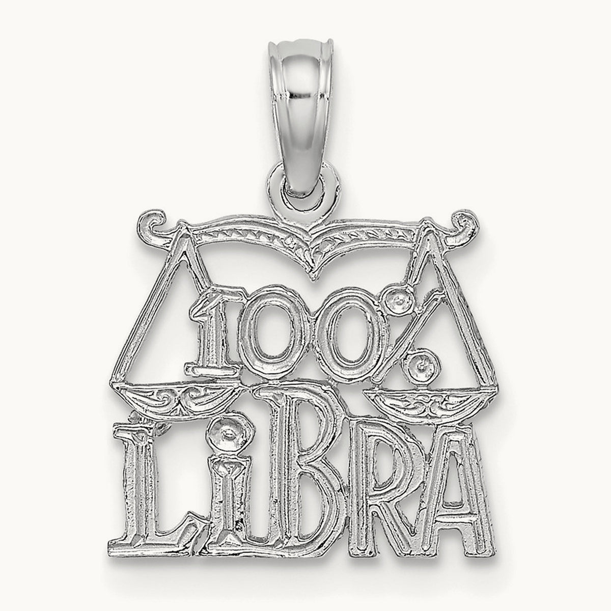 100% LIBRA Zodiac Charm in 14K White Gold