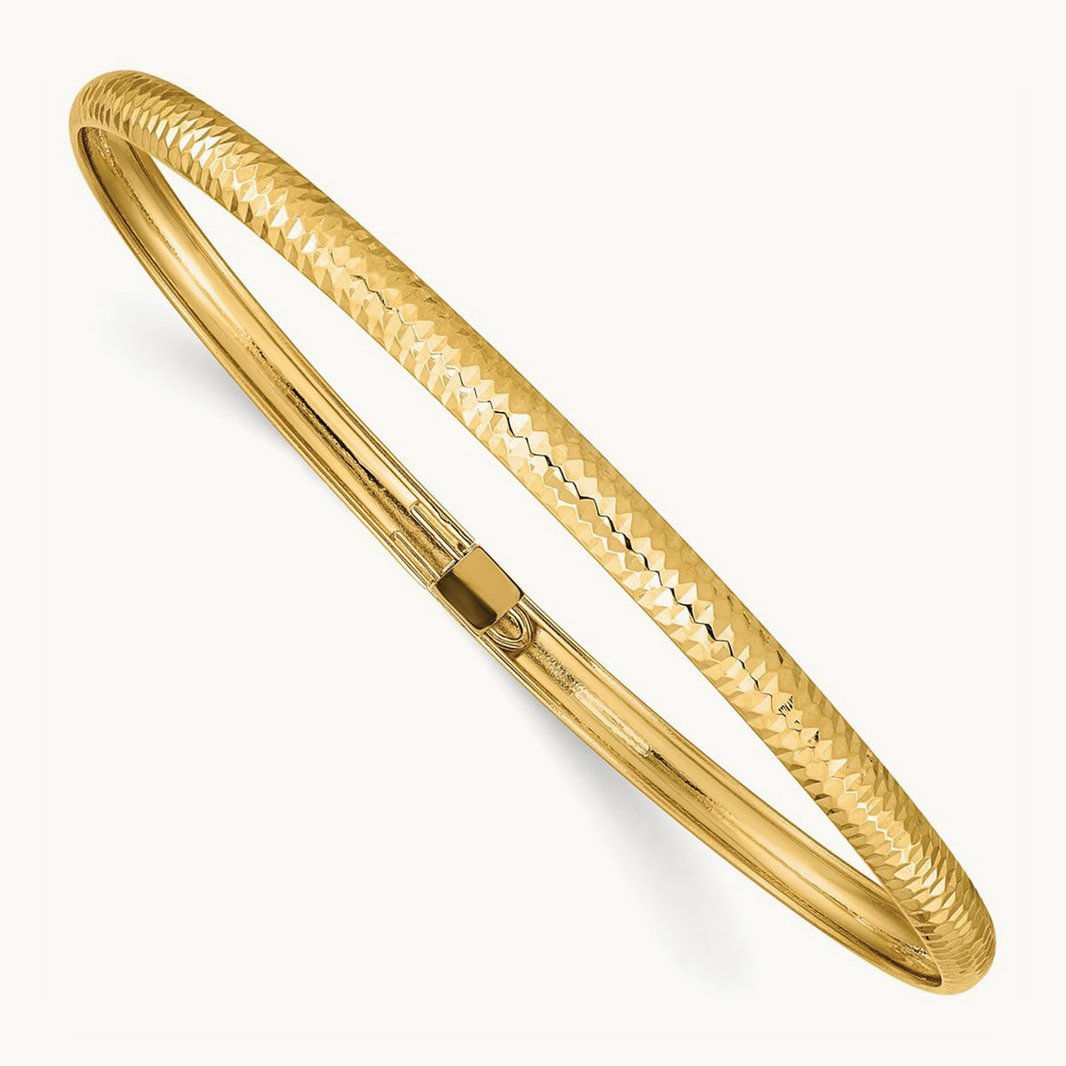 Textured Flexible Bangle — 14K Yellow Gold