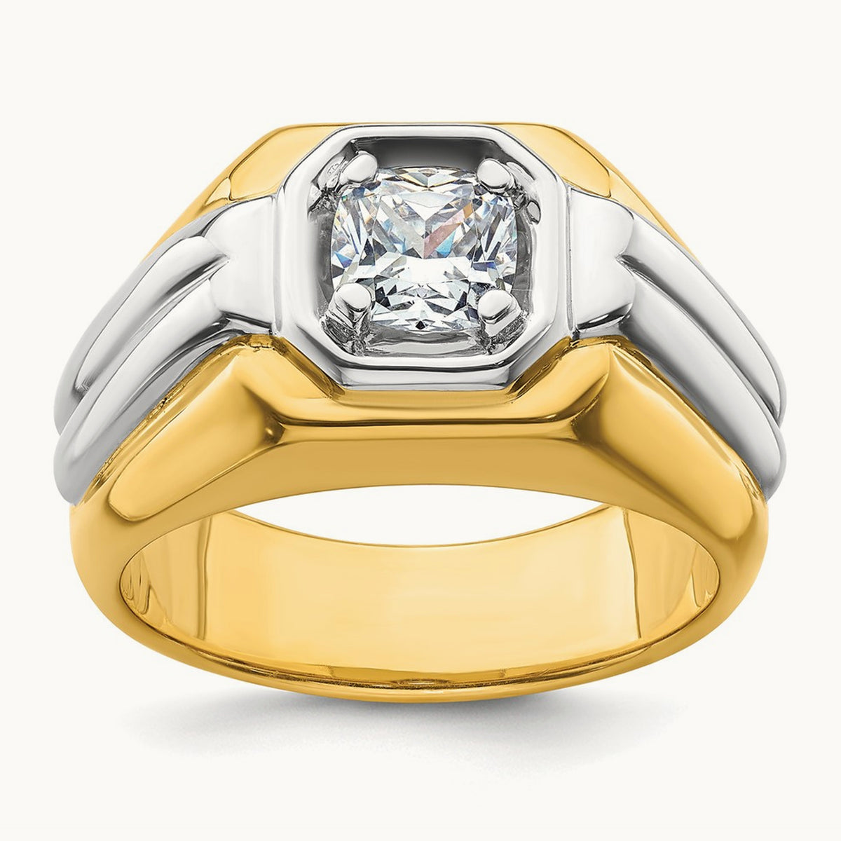 Two-tone Polished Men's Ring Mounting